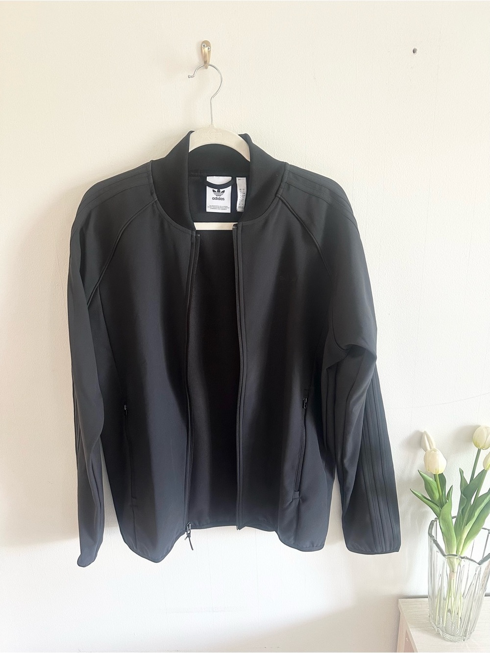Adidas Originals Black Bomber Track Jacket 3 Stripe Women’s M